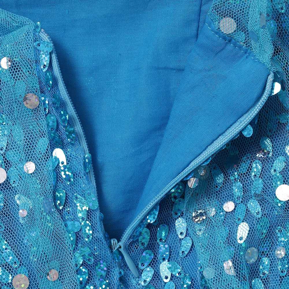 Disney Toddlers shake Elsa Maxi dress princess snow queen costume full body sequins embossed Christmas party frogXJ250411