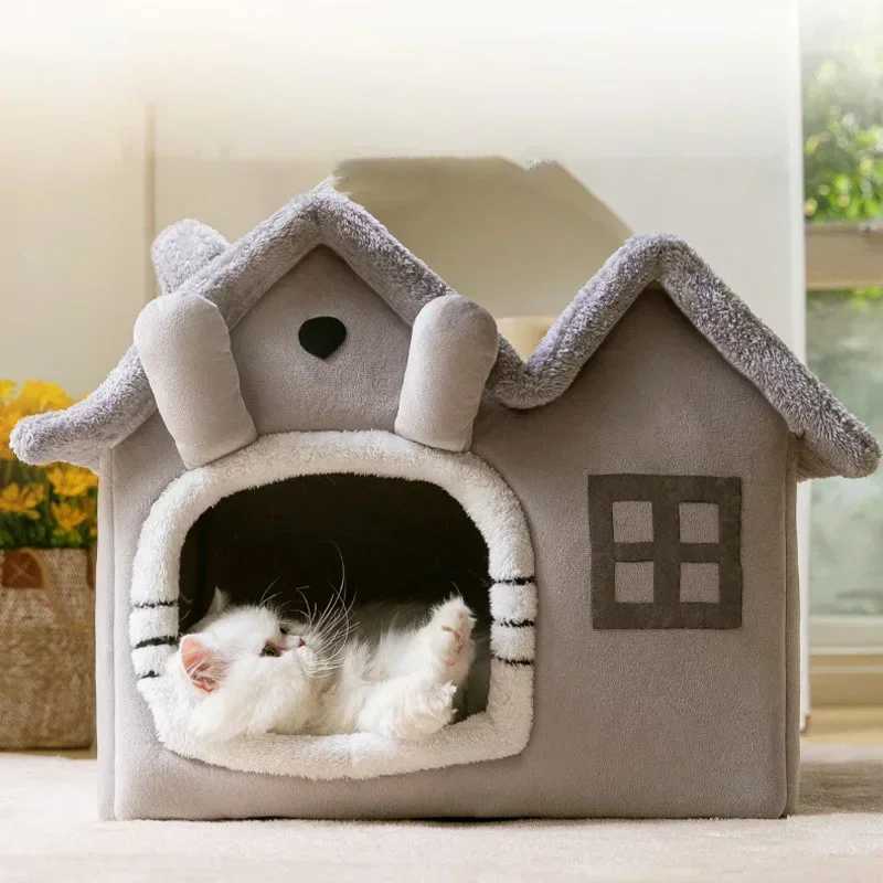 Foldable dog house dog house mattress is suitable for small and medium-sized dogs cats winter warm cat beds nest pet products basket pets and dog sofa