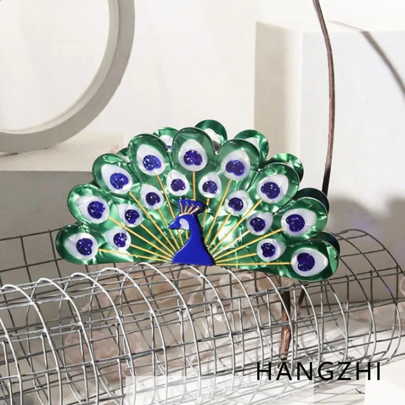 Hangzhou elegant peacock big grab clip exquisite and charming bird shark fashionable animal shaped hair accessories 250410