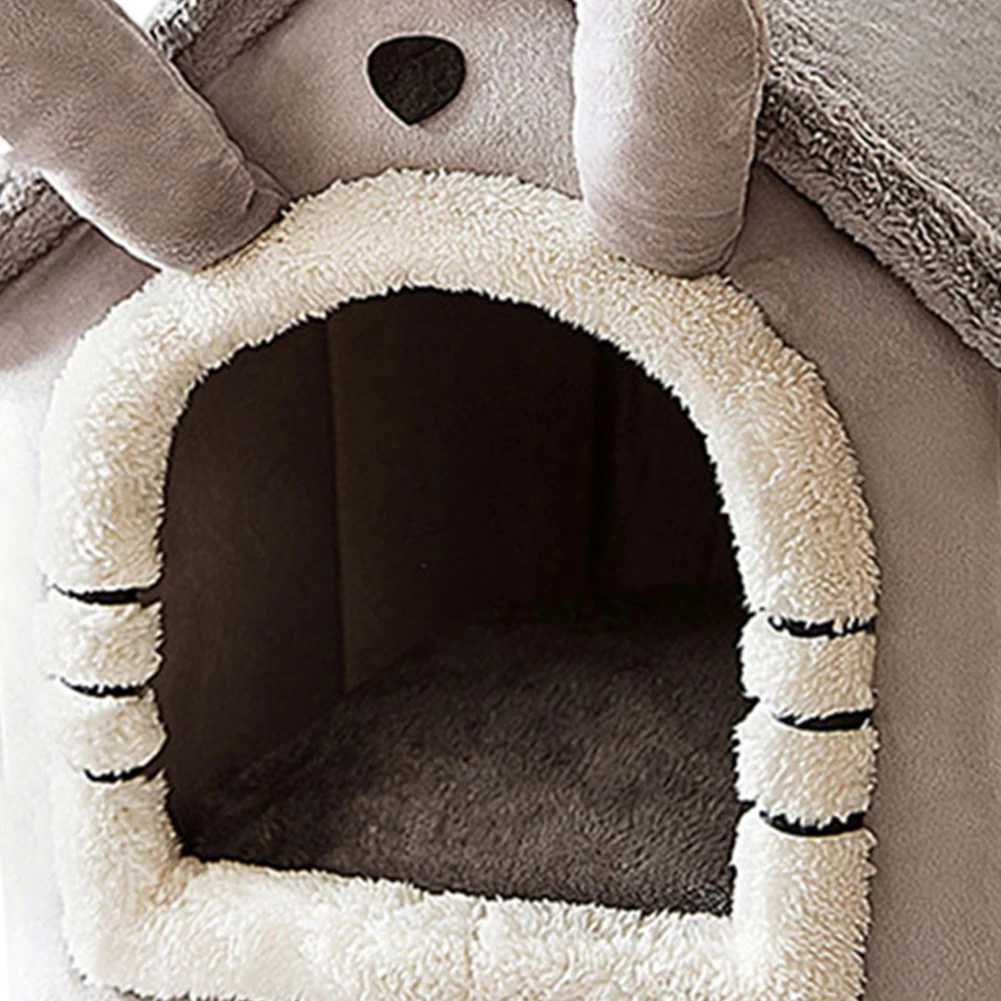 Indoor Warm Dog House Soft Pet Bed Tent House Dog House Cat Bed Cotton Fluffy Sleep Nest Foldable Family Dog Pet Products X250412