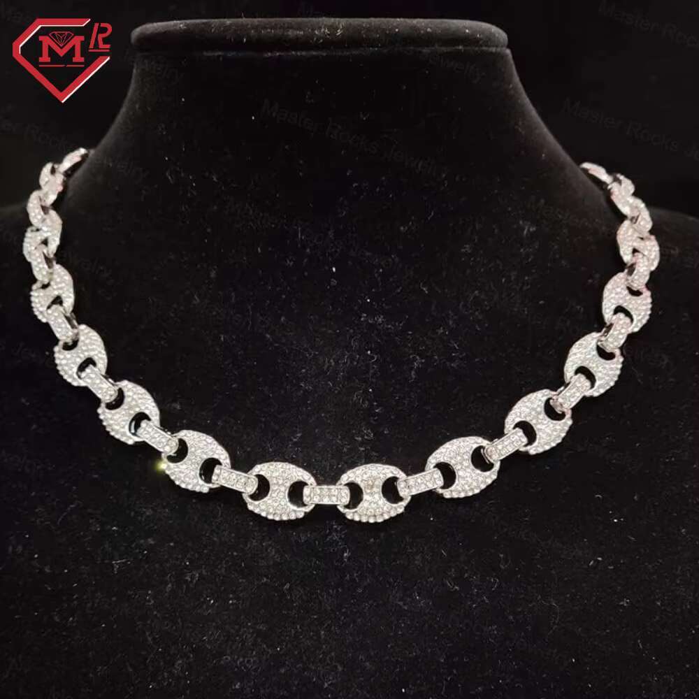 Hiphop Cuban Chain 925 Sterling Silver Baguette Cut Pass Diamond Tester Iced Out VVS Moissanite Cuban Link Chain