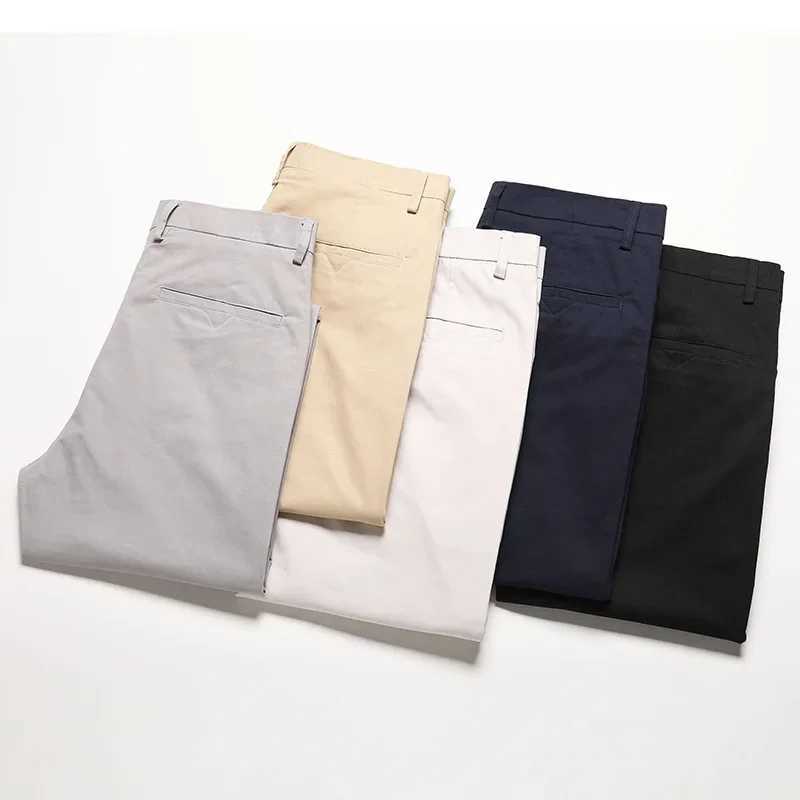 98% pure cotton mens Chino and casual pants khaki pants loose straight pants street mens pants diagonal pants tall mens pantsXJ250412