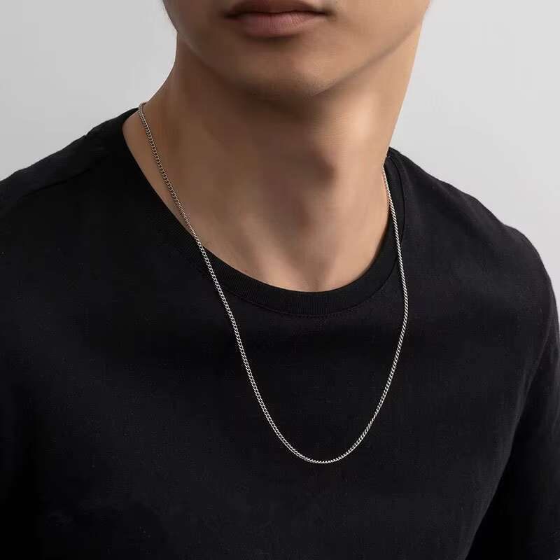 Fine Jewelry Gold Cuban Chain Cadena de plata Men's Necklace