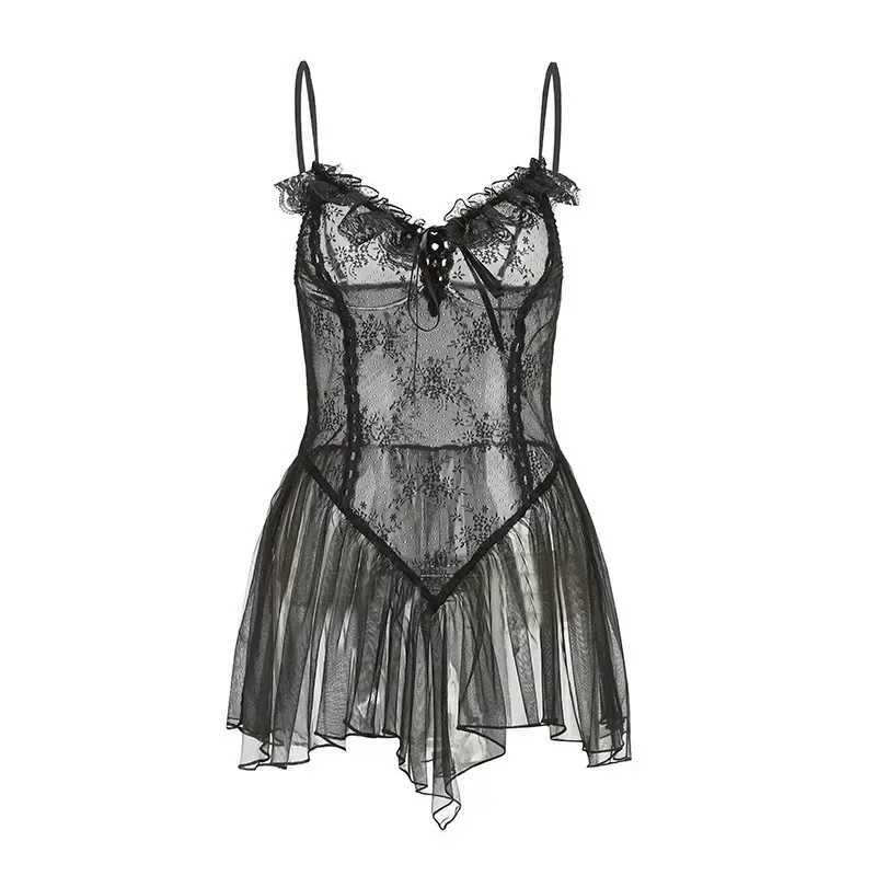 Sexy Underwear Set Babydoll Erotic Transparent Dress Women Pornographic Sleepwear+G-Strang Underwear Pornographic Sleepwear Lace Sexy Clothes W250412