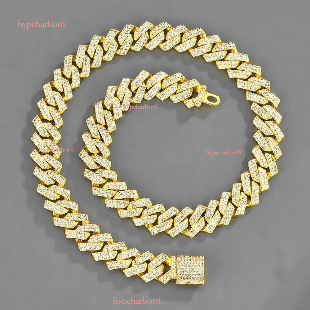 vvs moissanite cuban k chain for men 15MM wide 2 row prong iced out dia necklace rapper rock personalize hip hop mens jewelry woman gift