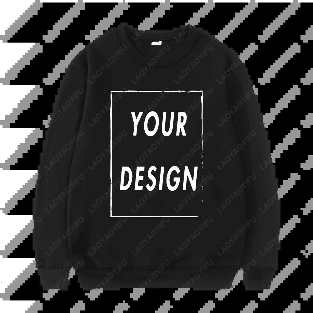 POD customization 2025 New Unisex Drop Shoulder Sweatshirt Customize Your Crew Neck Sweater Fashion Mens Womens Casual Streetwear HoodiesT251112