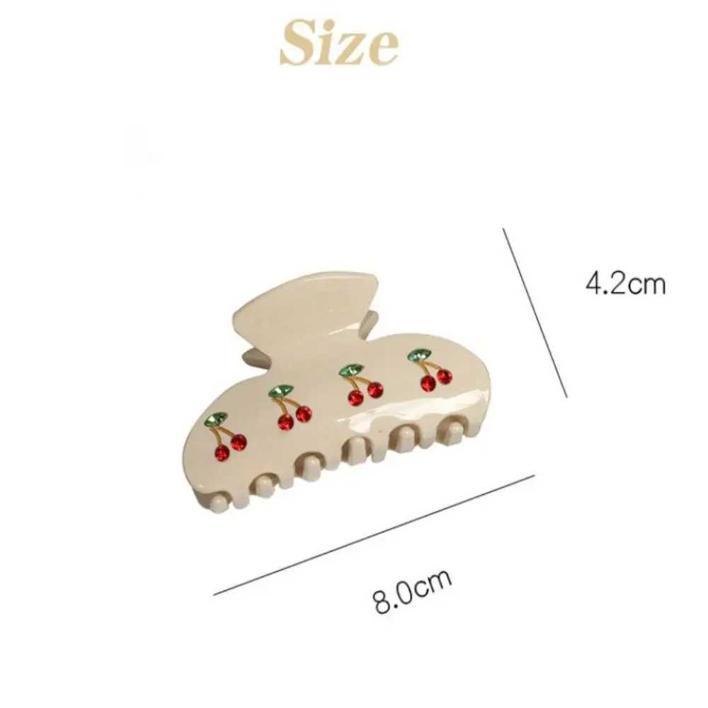 Elegant and simple hair clip temperature cherry glitter grip clip womens hair clip medium shark clip headwear fashionable hair accessory Y2504012