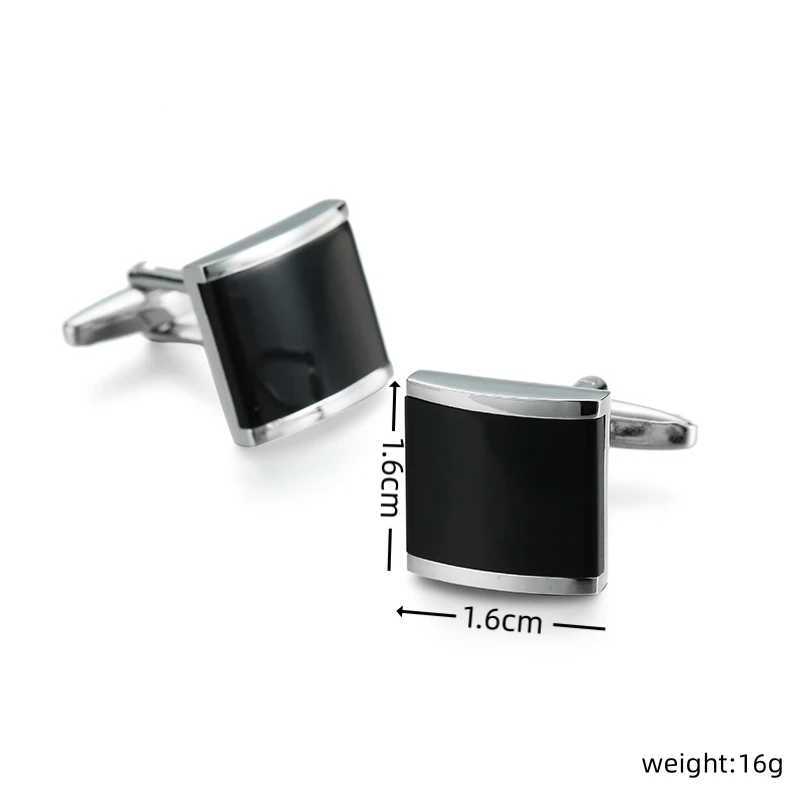 Wholesale of mens French shirt cufflinks copper materials square black zircon cufflinks and fashion clothing accessoriesT250412