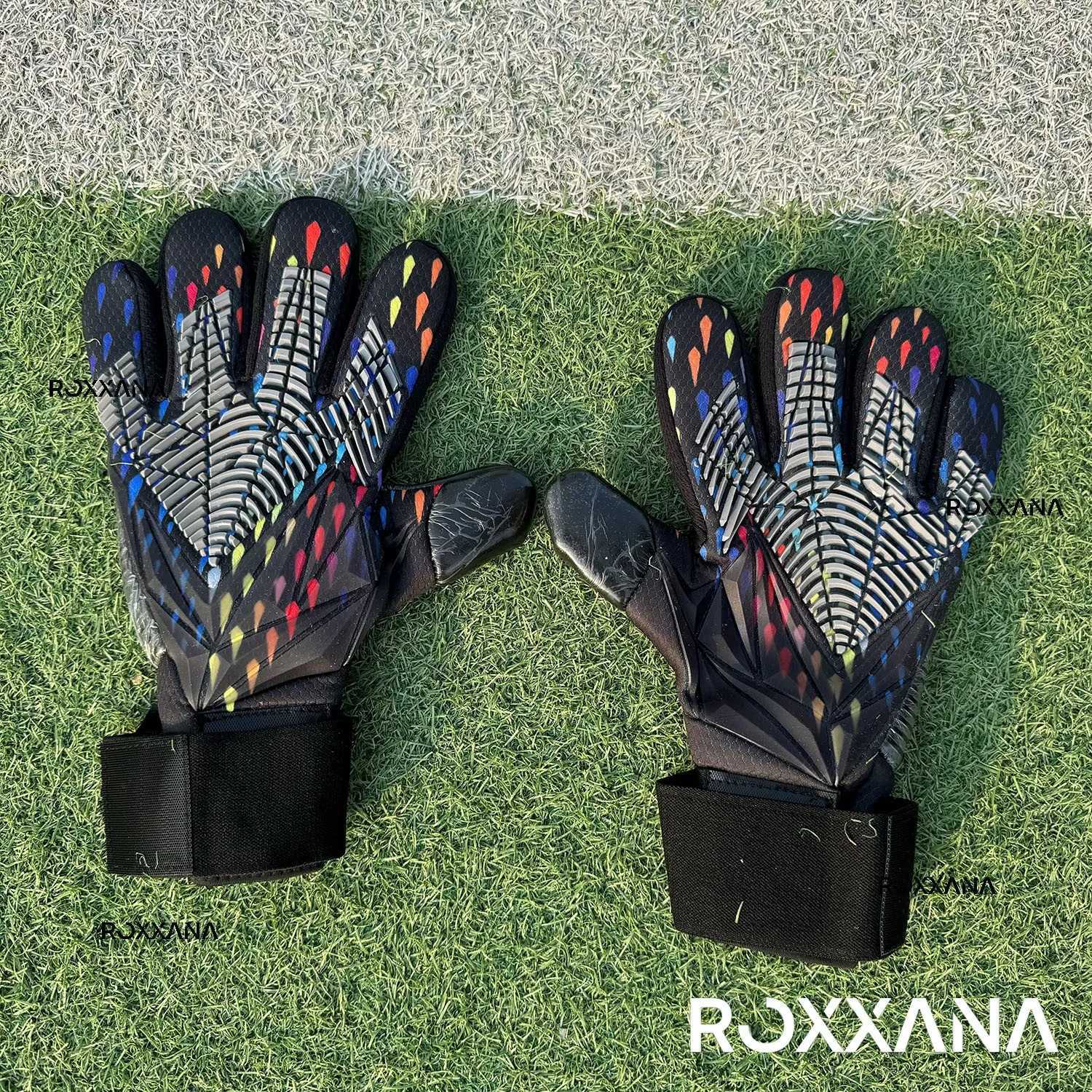 ROXXANA Adult Professional Anti slip Latex Gloves Game Training Football Goalkeeper Gloves Adjustable WristbandXJ250412