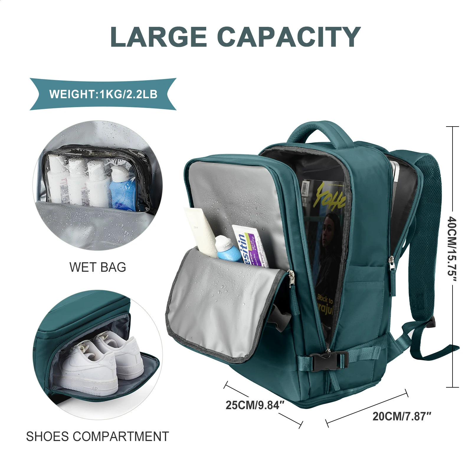 Backpack Travel Cabin Airplane 40x20x25 Ryanair Hand Luggage 40x20x25 rucksack damen Backpack Men Work Bag Laptop Backpack250403