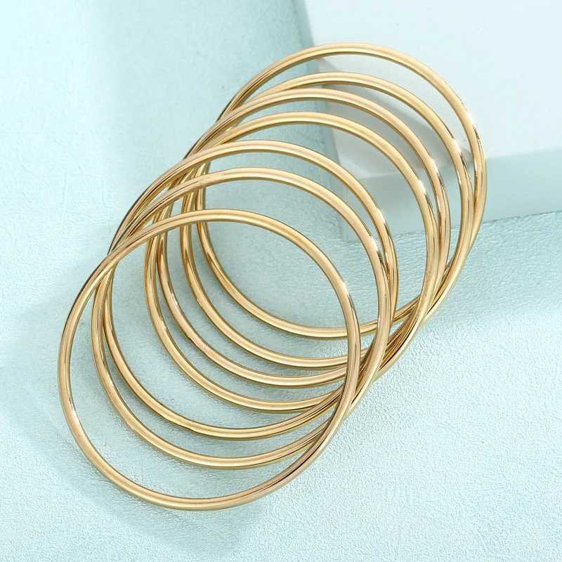 Simple Stainless Steel Bracelet For Women Men Gold Silver Color Geometry Wire Round Bangle Female Trendy Jewelry Wristband GiftsC250411