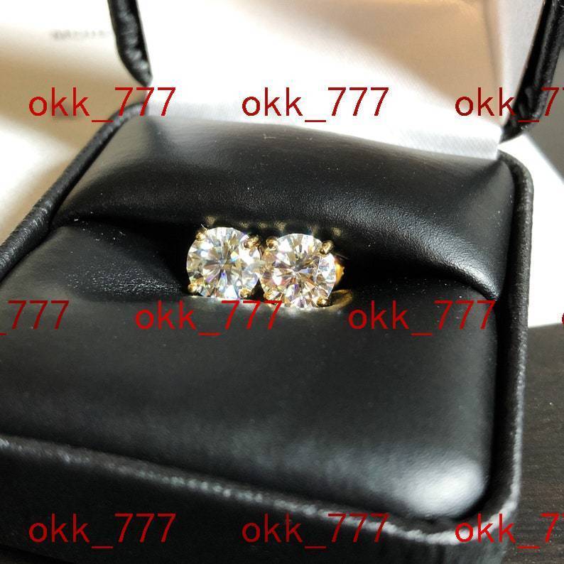 2TCW Round Cut Moissanite Stud Earrings Birthday Gift for Her 925 Sterling Silver Earrings