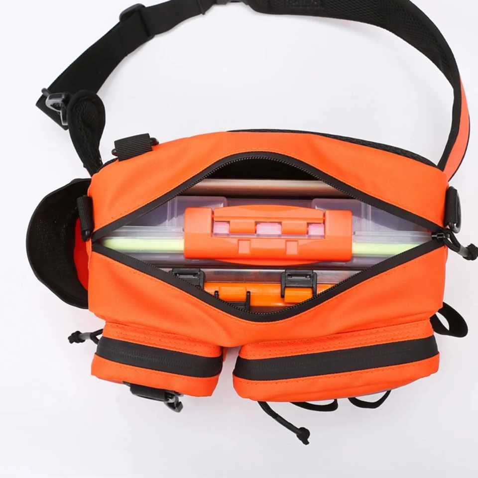 Fishing Tackle Backpack Lure Box Single Shoulder Crossbody Tactical Bags Waist Pack Multi Pockets Men Fly Fishing Backpack Z250411