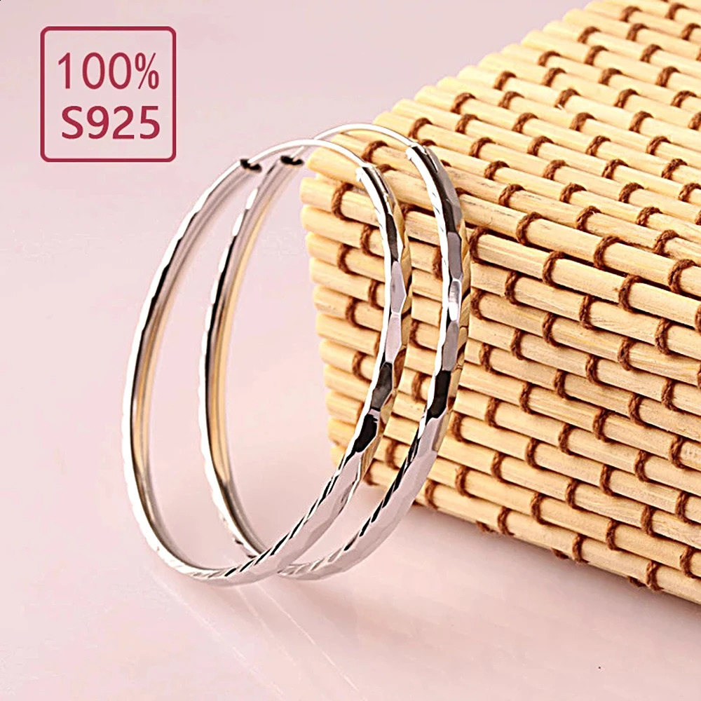 Daifuni 925 sterling silver 2.5-6mm womens earrings fashion jewelry single circle diamond round large earrings party gift 250409