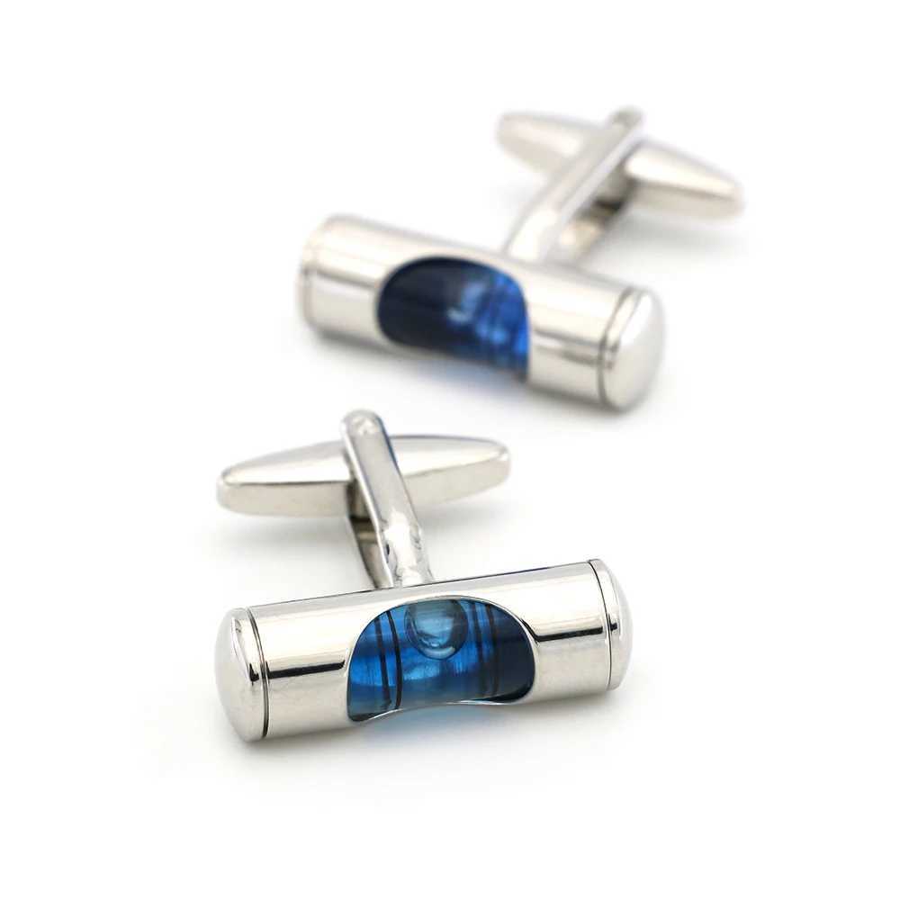 Mens horizontal cufflinks made of high-quality brass material with blue gradient design. Wholesale and retail of cufflinksT250412