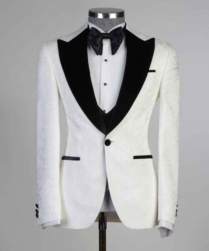 Wedding Mens Tuxedos Floral Pattern Party Birthday Groom Wear Customized Cosplay Outfits 3 Pieces