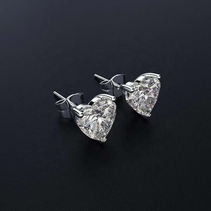 Fashion VVS White Brilliant Round Diamond Cut Moissanite Earrings Women 925 Sterling Silver Jewelry