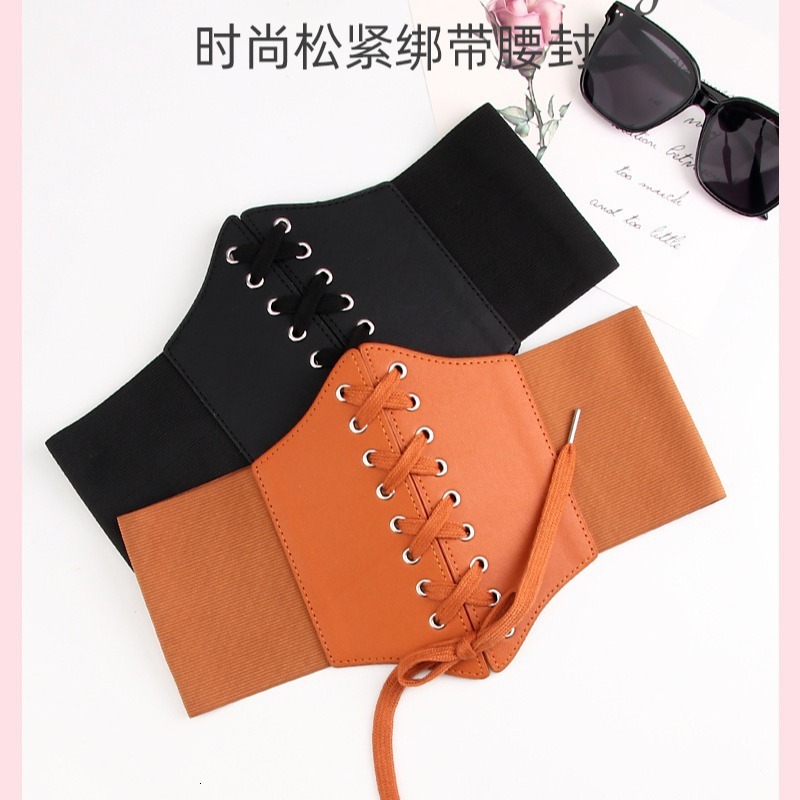 Elastic wide versatile tie waist, extra large elastic waistband, women's decorative accessory with dress
