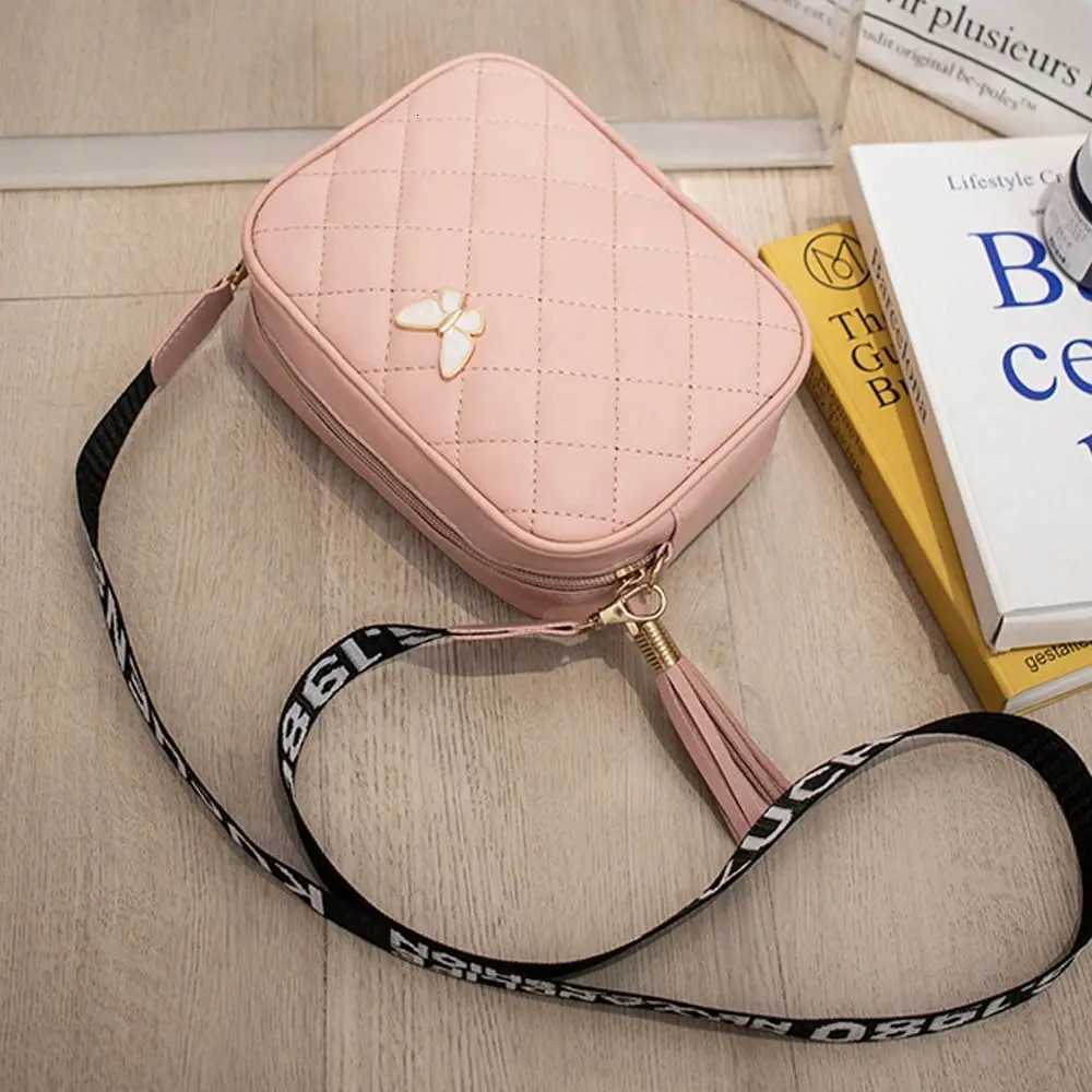 Single Shoulder Womens Handbags Daily Lingge Tassel Accessories PU Leather Messenger Bag Butterfly Tags Crossbody Bag GirlsT2511112