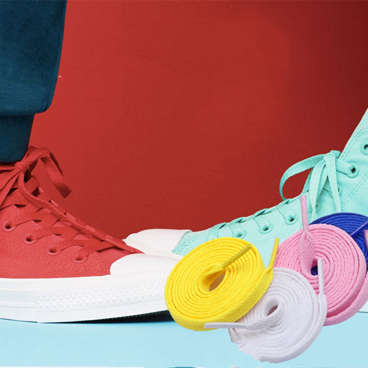 wholesale black white colors 8mm shoelace in stock sport casual falt shoe lace unisex shoe accessorie rope 120cm