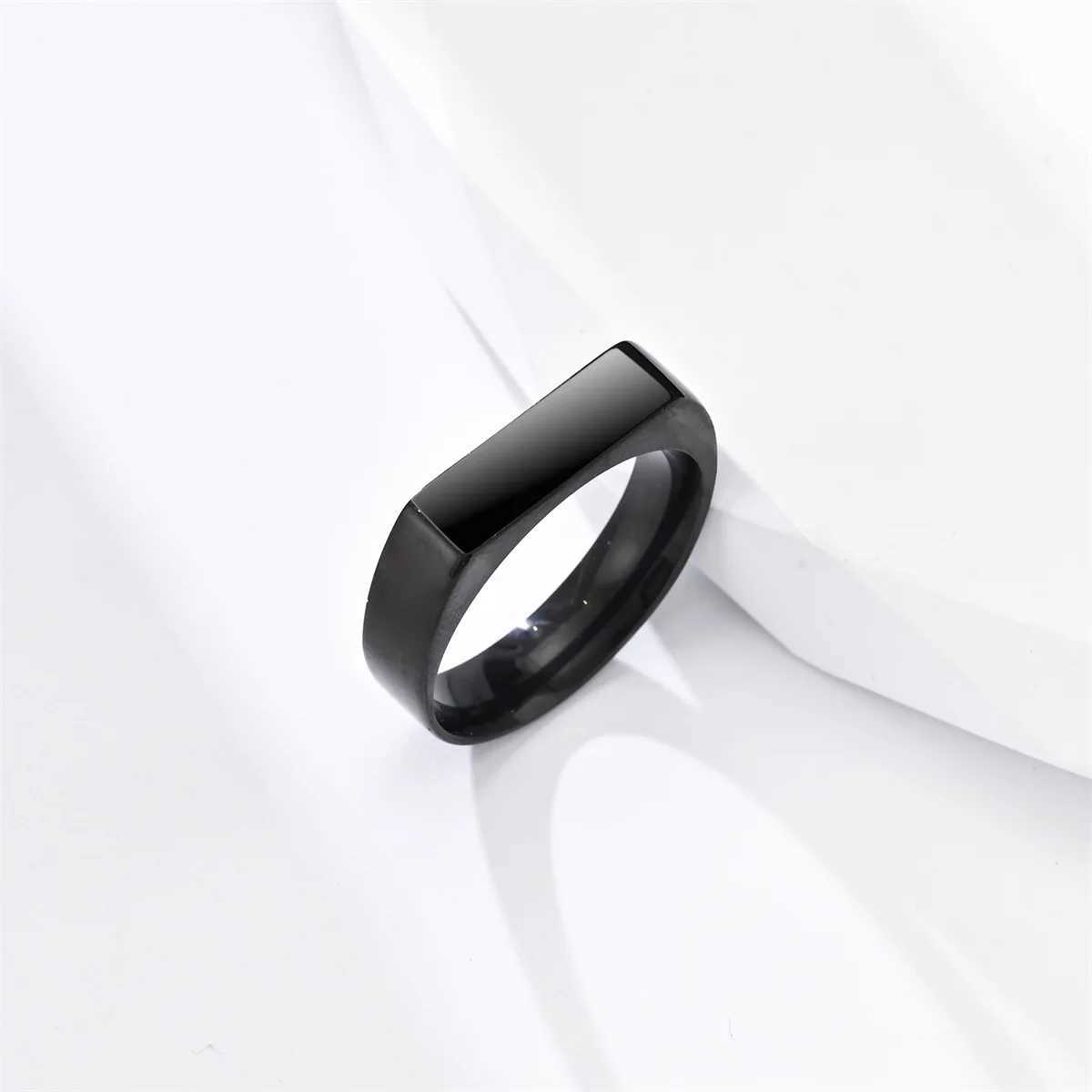 Mens punk stainless steel ring simple waterproof horizontal stripe ring classic casual jewelry giftXJ250412