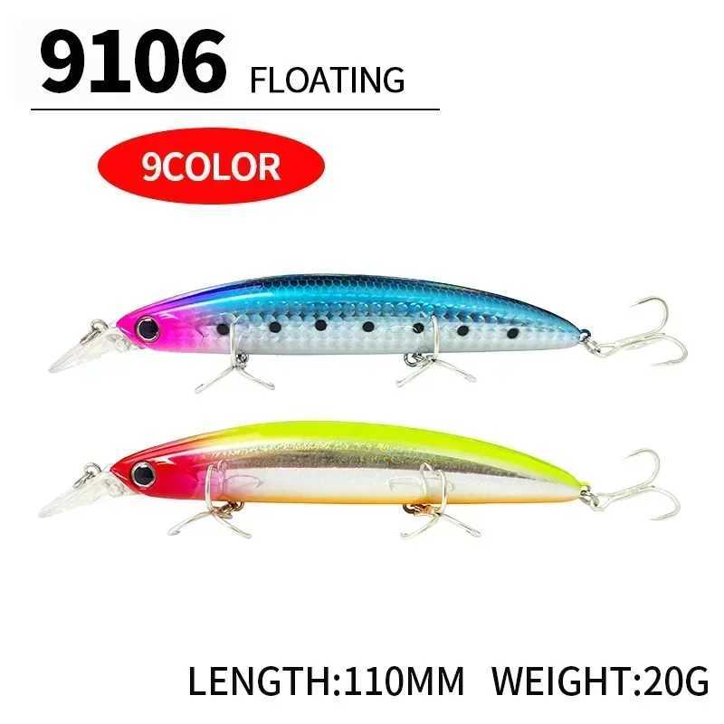 Floating Minnow Fishing Lures 110MM 20g Sea Ocean Beach Fishing Artificial Hard Bait Fishing Tackle for Bass Pike Perch Pesca Z250411