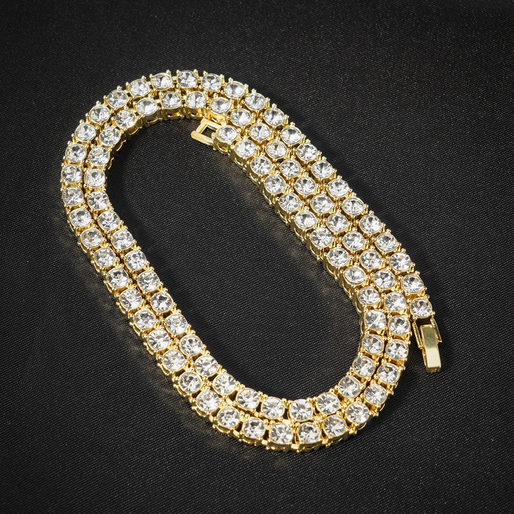 GRAD Certified 10K Gold Men's Iced Out Moissanite Tennis Necklace with Various Sizes (2mm & 4mm) - Exclusive Collection