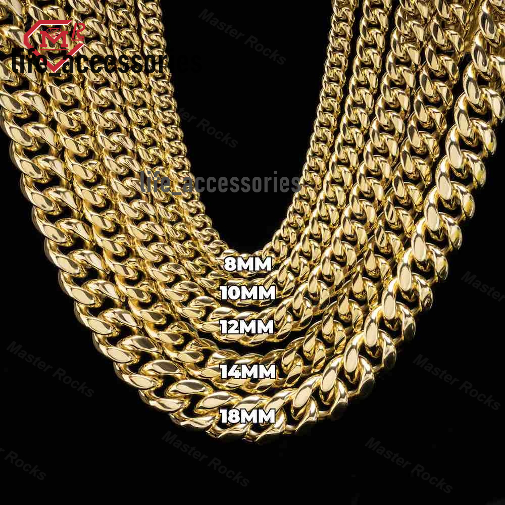 10mm 12mm 14K Gold Plating Cuban Chain High Quality Fashion Hip Hop Miami Cuban Link Chain
