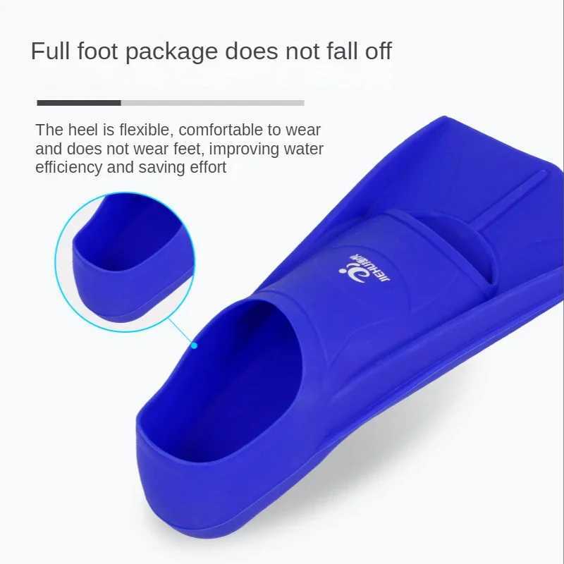 Silicone Fin Childrens Training Short Fin Mens Swimming Equipment Swimming Fin Swimming Shoes Flip CoverY250412