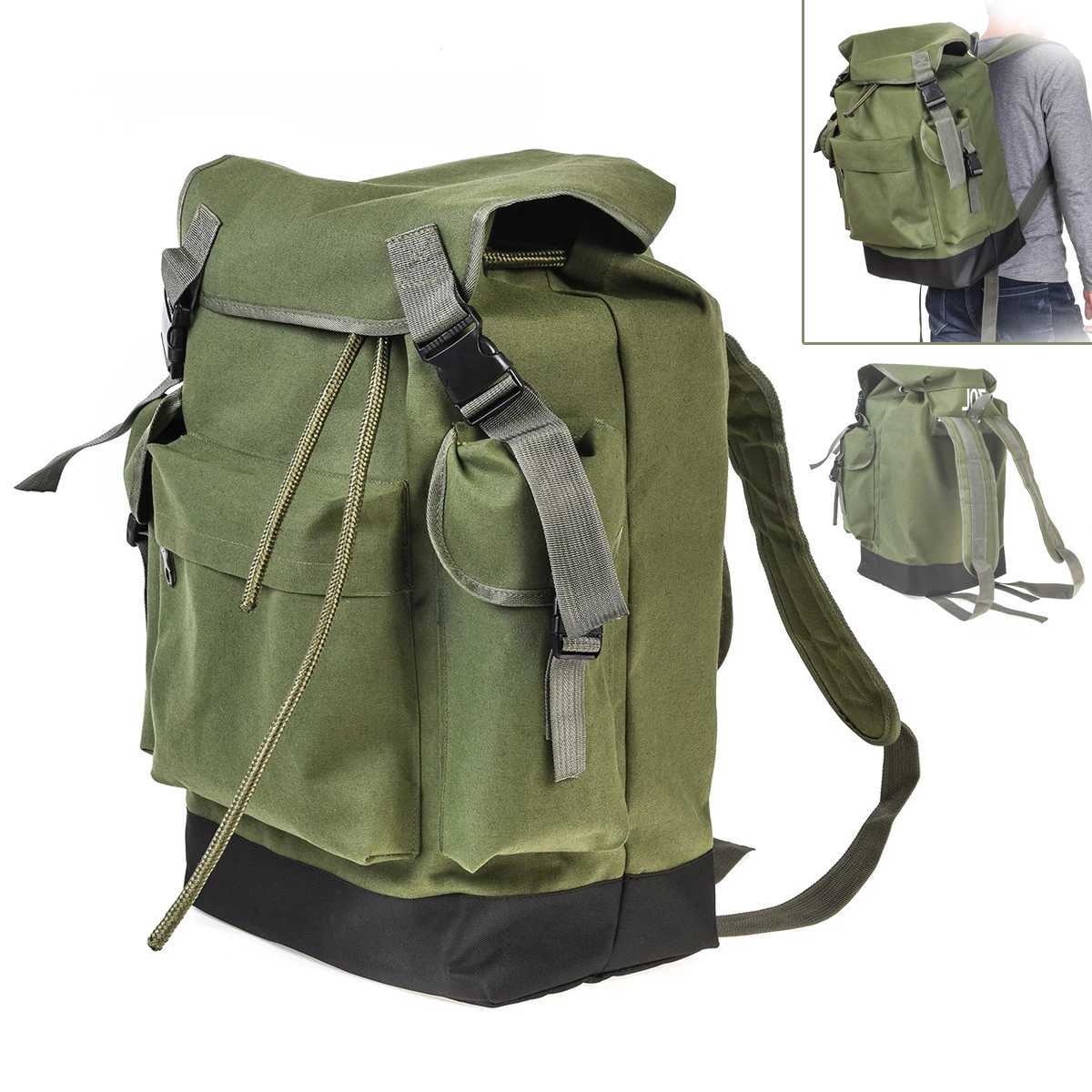 70L Large Capacity Multifunctional Army Green Canvas Carp Fishing Bag Fishing Tackle Backpack Serviceable Wear-resistant to Use Z250411