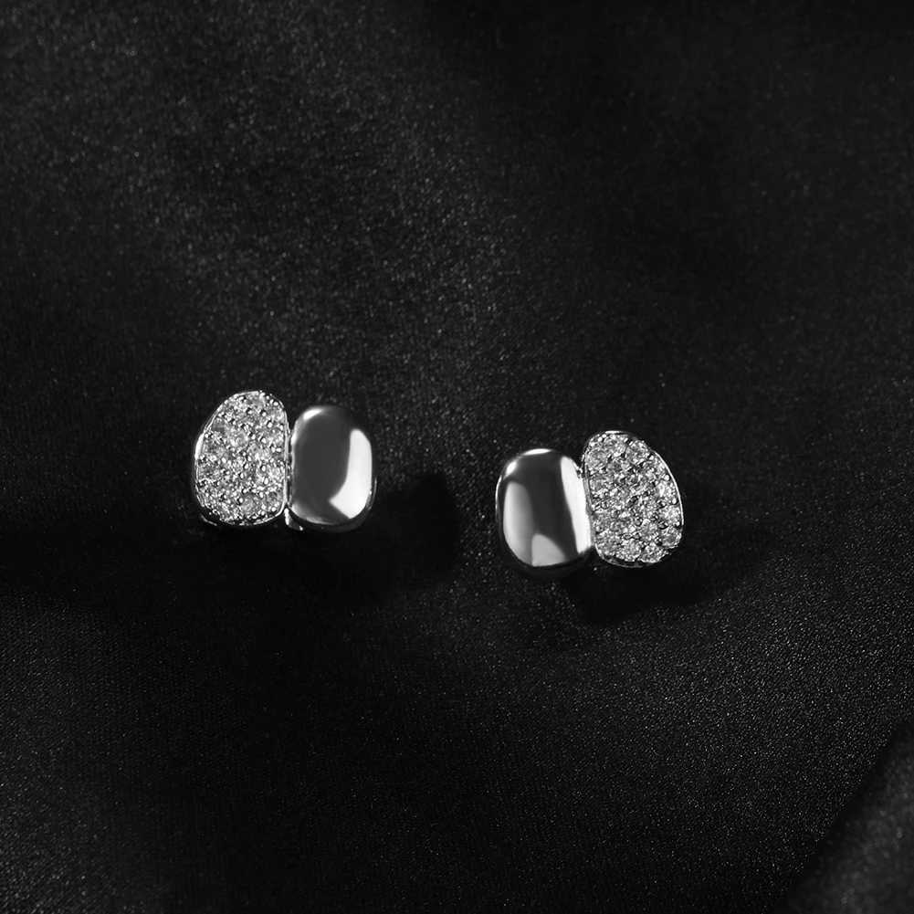 BLING KING Iced Out Double Hat Grillz Half CZ Design 14K Gold Plated Dental Grills Canine Regular Double Teeth Top or Bottom W250412
