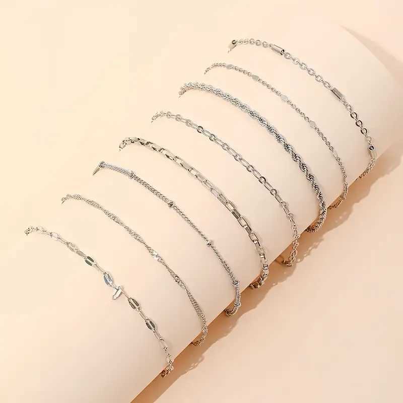 11Pcs/Set Boho Twist Chain Bracelets Set for Women Vintage Punk Gold Color Adjustable Cuban Link Bracelet Fashion Jewelry GiftsC250411