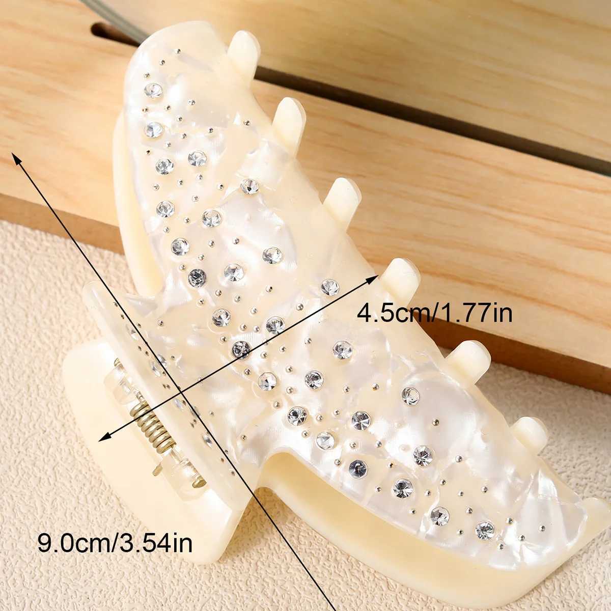 1 elegant acetic acid hair clip with rhinestone decoration non slip strong chin retention clip suitable for women Y2504012