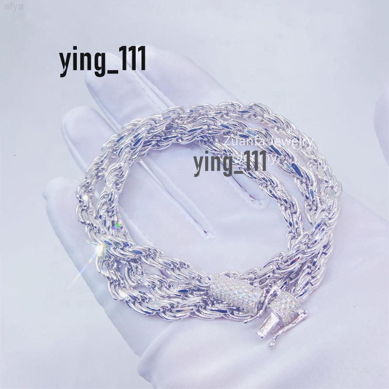 Custom Made Rapper Luxury Hiphop Jewelry 925 Sterling Silver Vvs Moissanite Diamond Lock Rope Chain