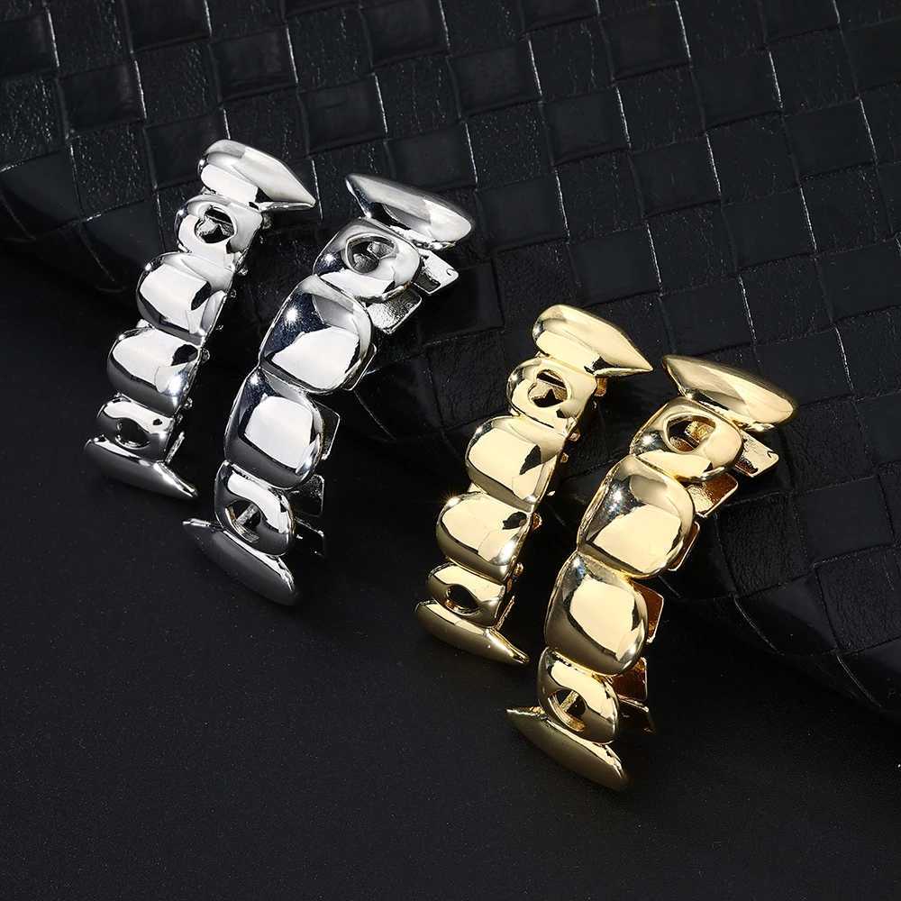 Hip Hop CZ Teeth Grillz Hat Gold Plated Top and Bottom Charm Grill Mens Jewelry Role Playing Christmas Gift W250412