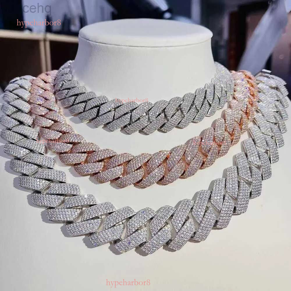 moissanite Cuban k Chain Custom chain Pendant Necklaces Pass Test Vvs Moissanite Dia Hip Hop Men Jewelry