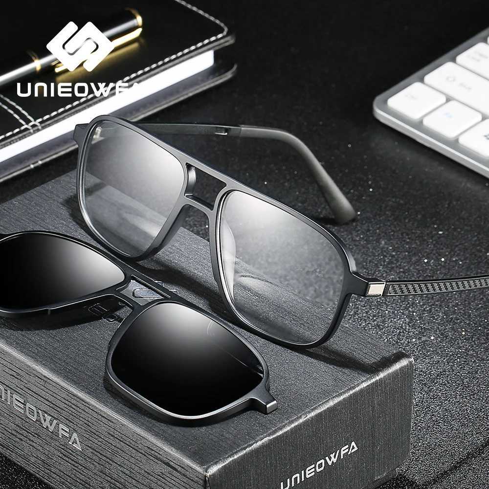 Polarized Magnet Clip on Sunglasses Men Prescription Optical Sun Glasses For Men UV400 Driving Pilot Myopia Glasses Male Brand Z250411