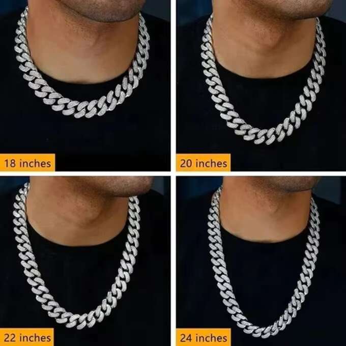 Big 20mm Sterg Sier Rose Gold VVS Dia Hip Hop Moissanite Cuban k Chain for Men