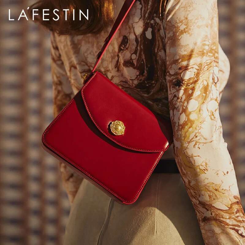 LA FESTIN Original Designer 2024 Fashion Handbag Women Crossbody Shoulder Female Messenger Portable Square Leather Bag