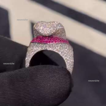 sier def vvs Hip Hop Jewelry Lab Dia custom hip hop colorful moissanite men's ring