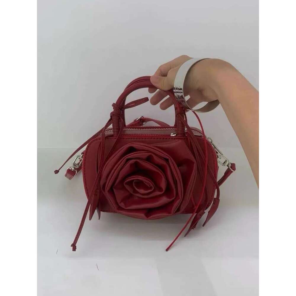 Miyagawa Niche Design Rose Wer Handbag 2024 New Korean Style Single Shoulder Crossbody Small Square Bag