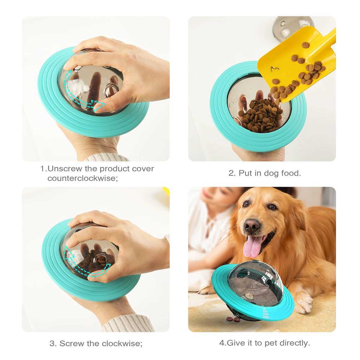 High Quality Dog interactive food spill dispenser for small and large dogs treatment ball to improve intelligence training toy for small dogs slow foo