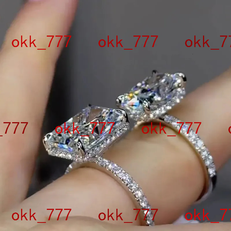 Custom GRA VVs Moissanite Radiant Cut Engagement Ring Gold Plated 925 Sterling Silver Women Men Jewelry 1 3 4 5 Carats