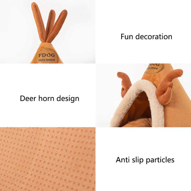 Dog house warm winter dog house mat detachable and washable dog bed nest deep sleep tent suitable for medium-sized and large dog house supplies X25041