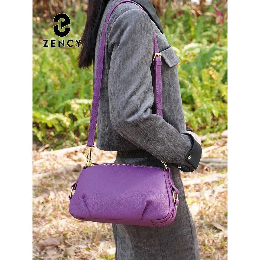 Designer Bag Zency Women's Genuine High Quality Small Simple Pillow Handbag Female Shoulder Crossbody Ladies Leather Bag