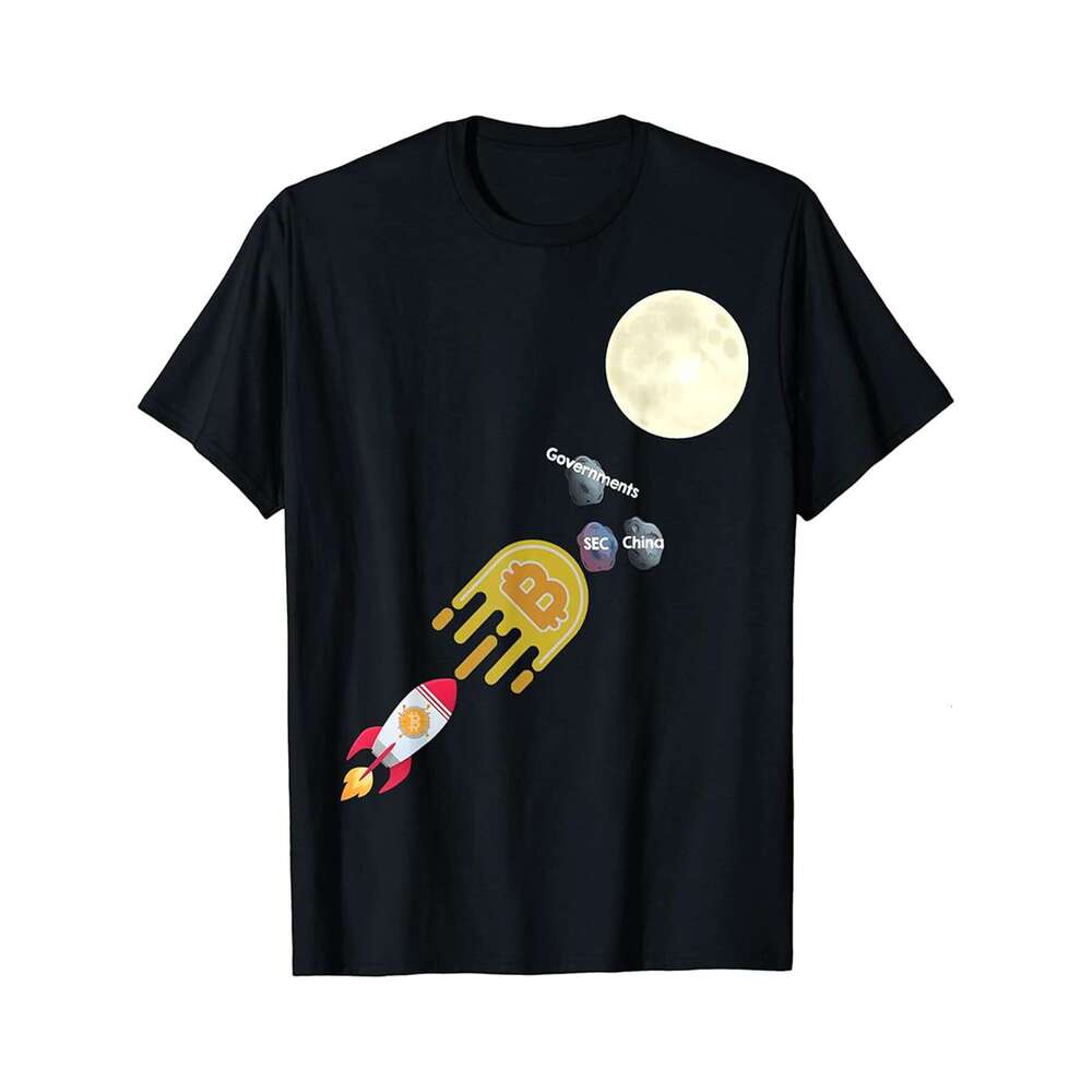 Designer T shirt Bitcoin to the moon ,100% cotton, short sleeve , Wrinkle resistant, Casual, comfortable fit - 220 g T-shirt