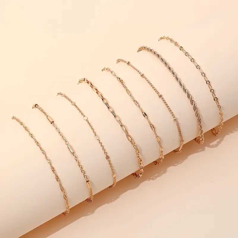 11Pcs/Set Boho Twist Chain Bracelets Set for Women Vintage Punk Gold Color Adjustable Cuban Link Bracelet Fashion Jewelry GiftsC250411