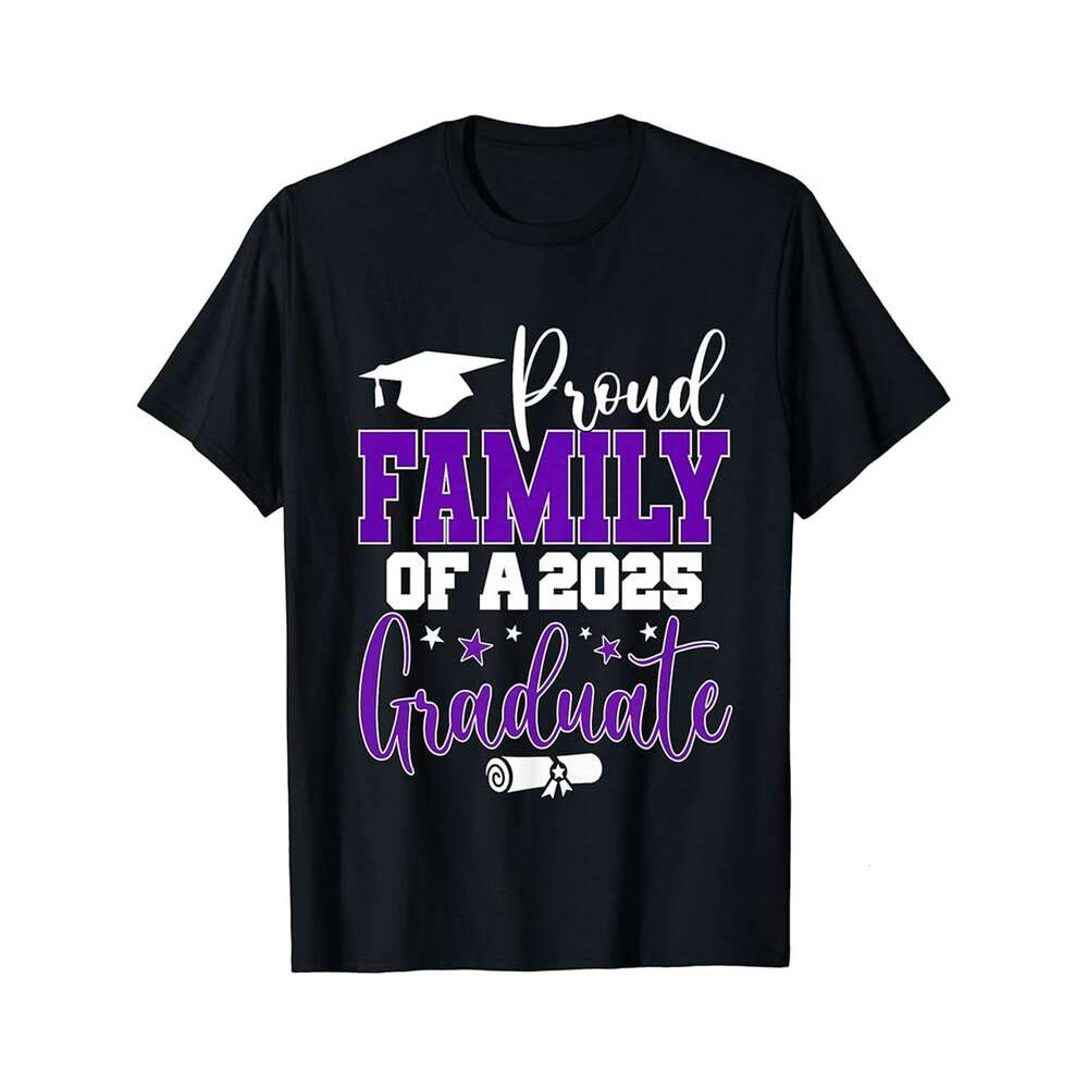 Designer T shirt Family Senior 2025 Proud Family Of A Class Of 2025 Graduate ,100% cotton, short sleeve , Wrinkle resistant, Casual, comfortable fit -