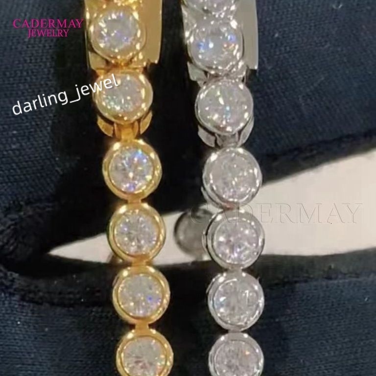 Bezel Moissanite Tennis Bracelet 925 Sterling Silver 3mm 4mm 5mm Trendy Hip Hop Jewelry Iced Out Diamond Tennis Bracelets