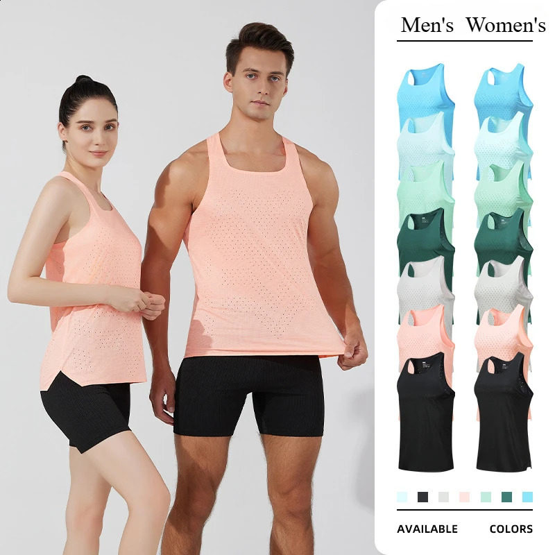 Unisex Quick-Dry Lightweight Breathable Running Vest Marathon Athletic Mesh Tank Top Square Neck Tape Seam for Training/Track 250407